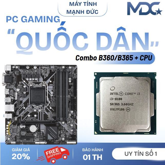 [Siêu Rẻ] Bộ PC Combo Main B360M i5 9400F RAM 16GB SSD M.2 256GB Giá Tốt
